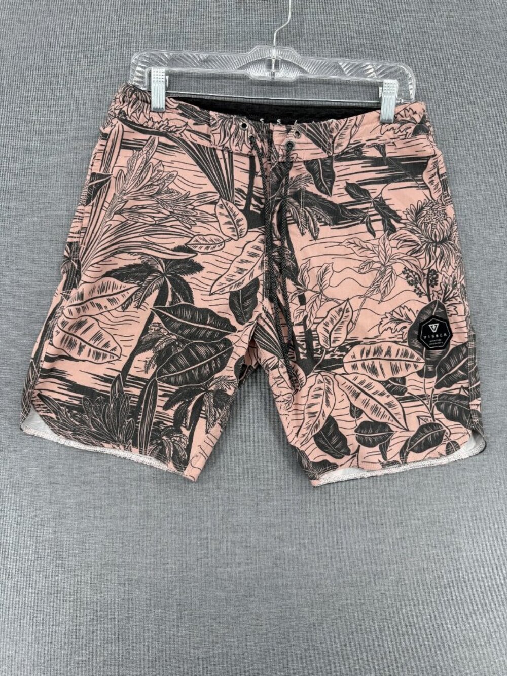 Vissla Kilauea Floral Board Shorts Mens 30 8" Pink Fade Swim Trunks Drawstring